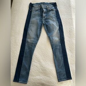 Citizens of Humanity Women’s Blue Jeans with Dark Blue Stripes